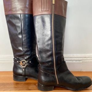 Michael Kors Black/Brown Knee-High Boots